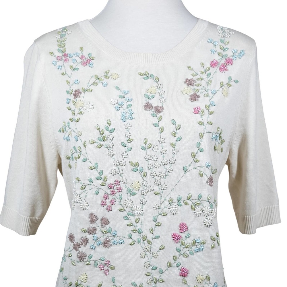 Talbots SZ M beaded top